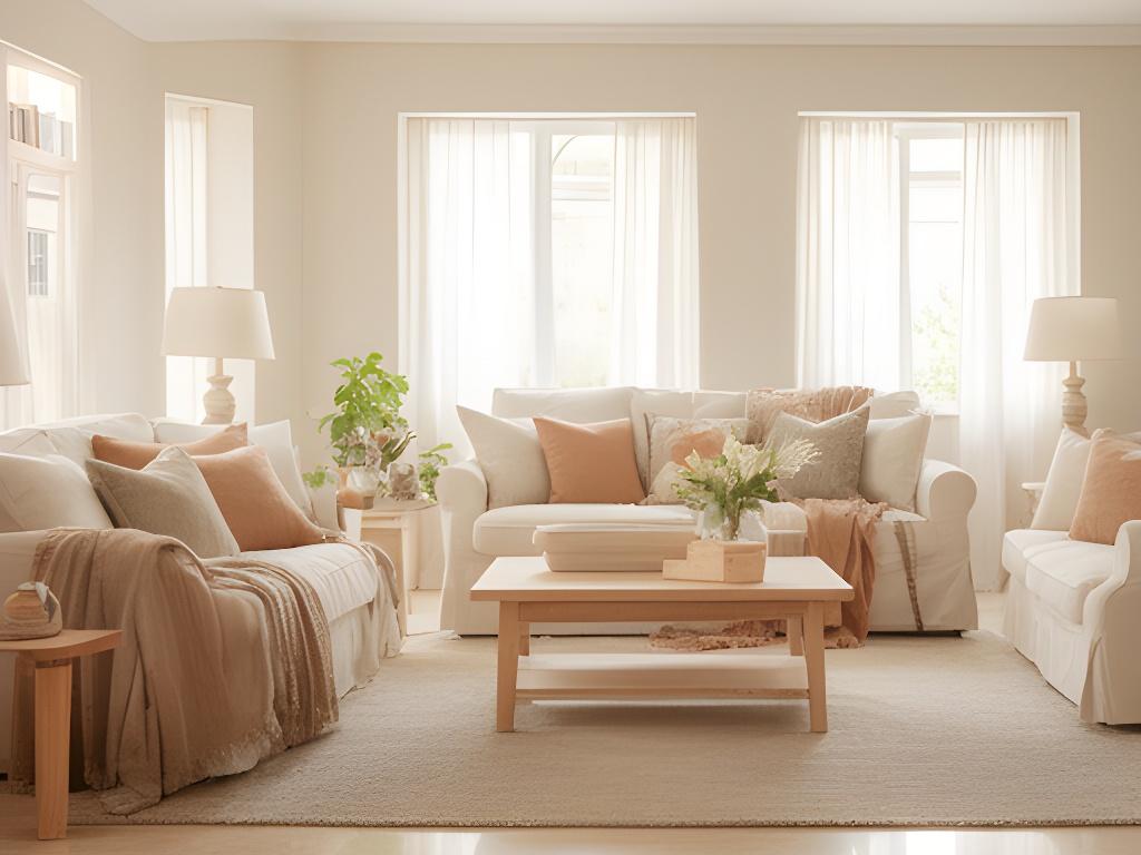 Bright living room with polished surfaces, soft furnishings, and a calm staged finish